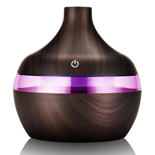 Humidificador de Madera 300ml, Difusor Eléctrico de Aceites Esenciales