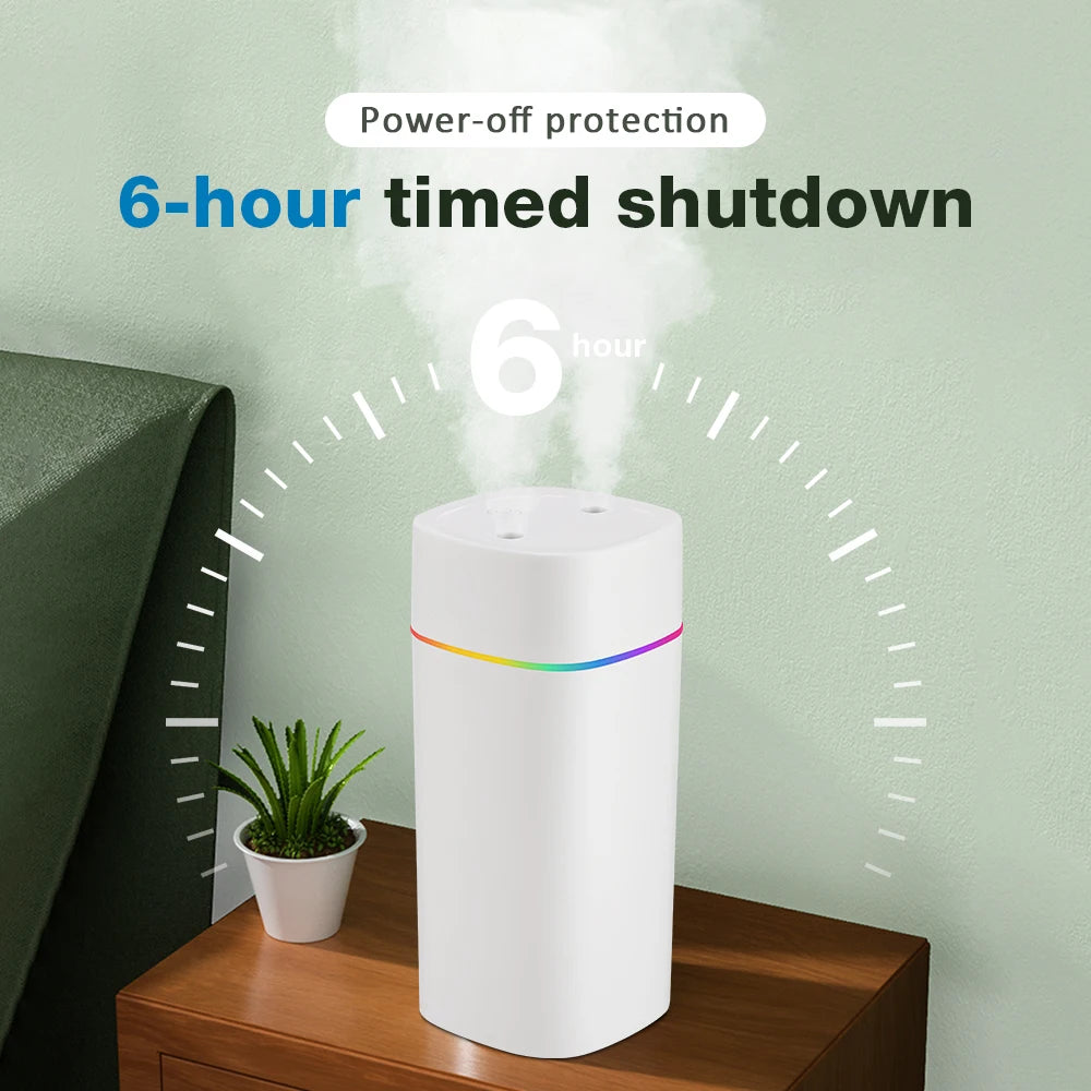 Humidificador 600ml con Doble Boquilla y Luces de Colores
