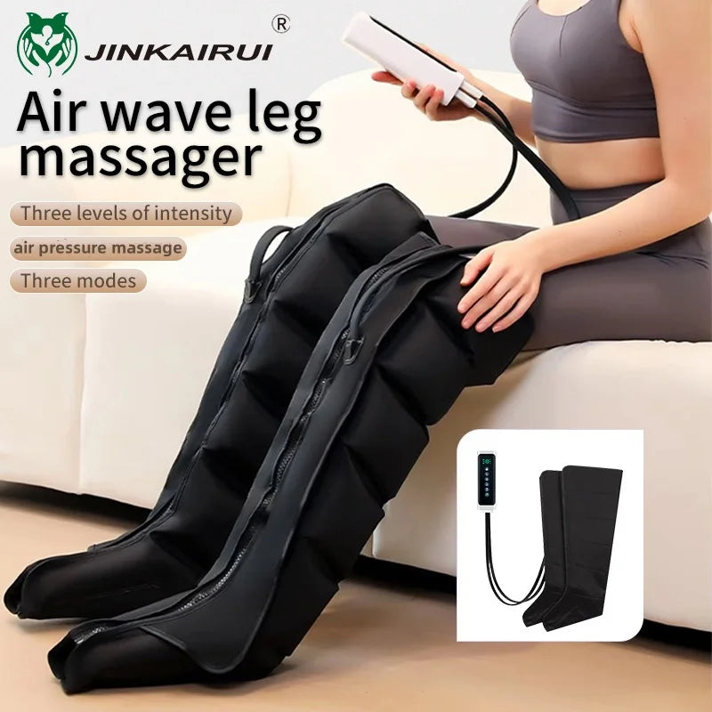 Jinkairui Electric Air Pressure Leg Massager Kneading Squeeze Deep Relaxation Calf Foot with Remote Control