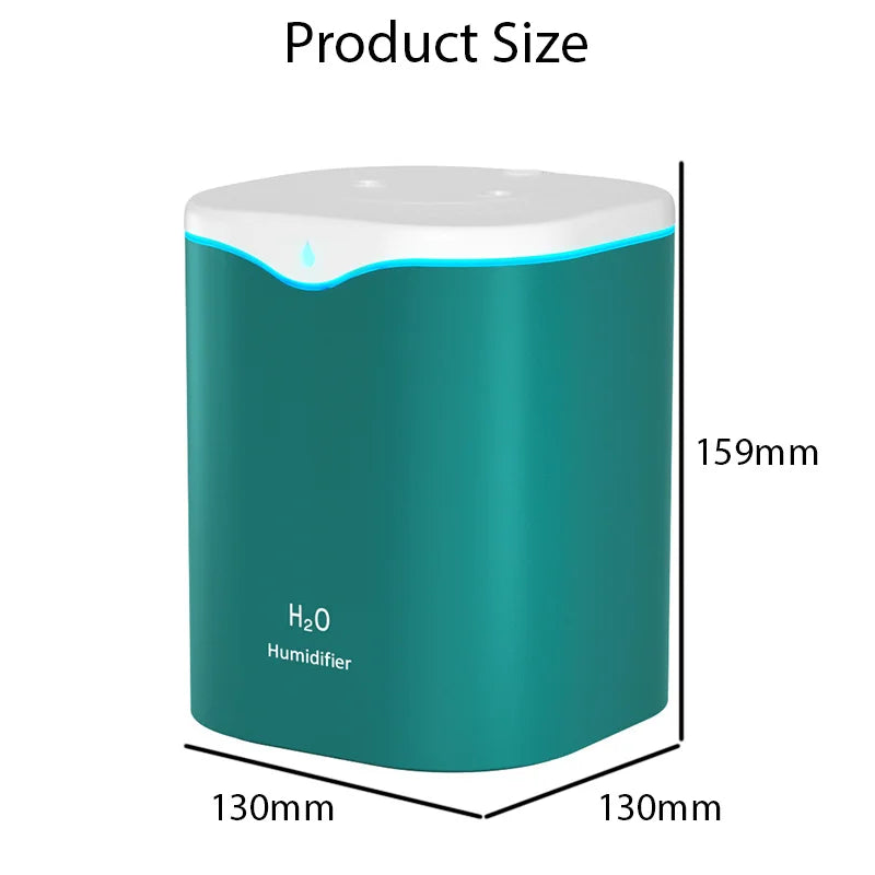 Humidificador USB 2000ml de Gran Capacidad con Doble Boquilla