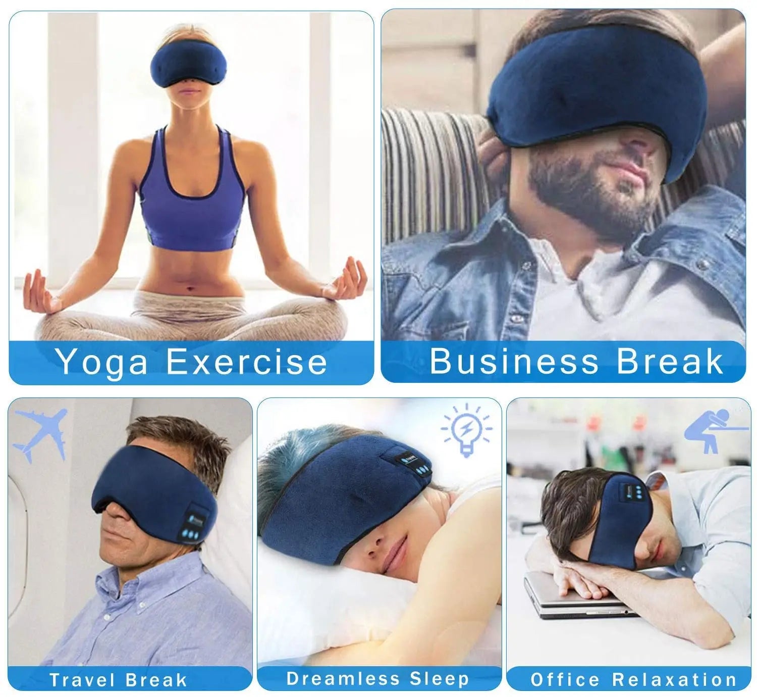 Antifaz 3D Bluetooth para Dormir