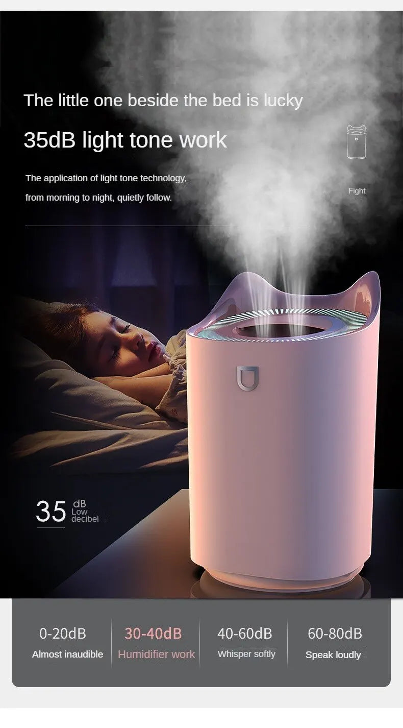 Humidificador de Doble Chorro 3000ml, Aroma y Vapor Frío