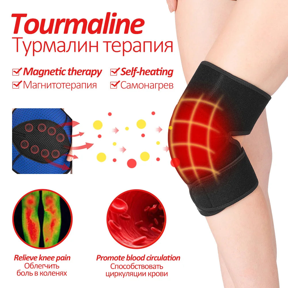 Rodillera Magnética de Turmalina con Autocalentamiento, Alivio de Artritis