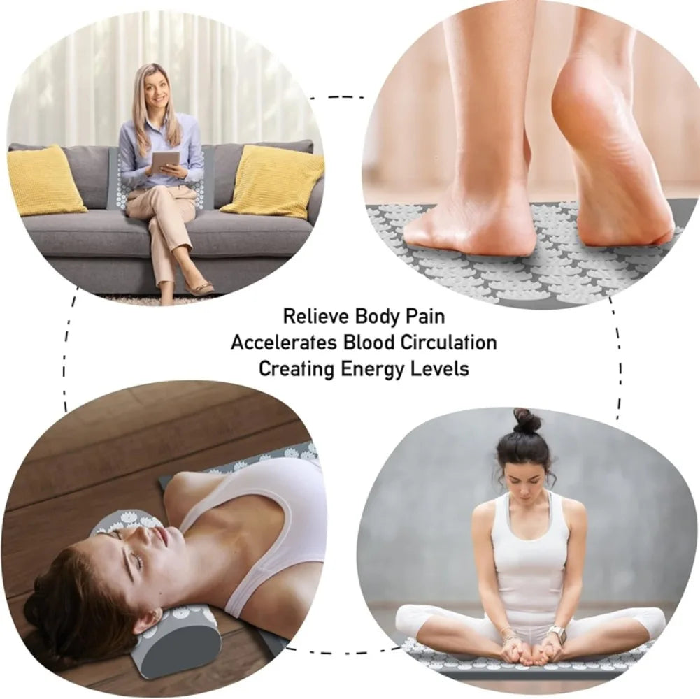 Colchoneta de Acupresión para Yoga y Masaje, Alivio de Dolor y Estrés