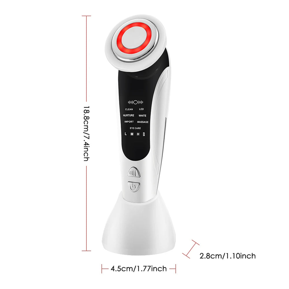 Masajeador Facial 7 en 1 con EMS y Luz LED