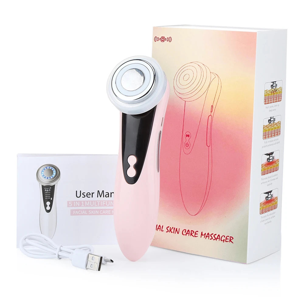 Masajeador Facial 7 en 1 con EMS y Luz LED