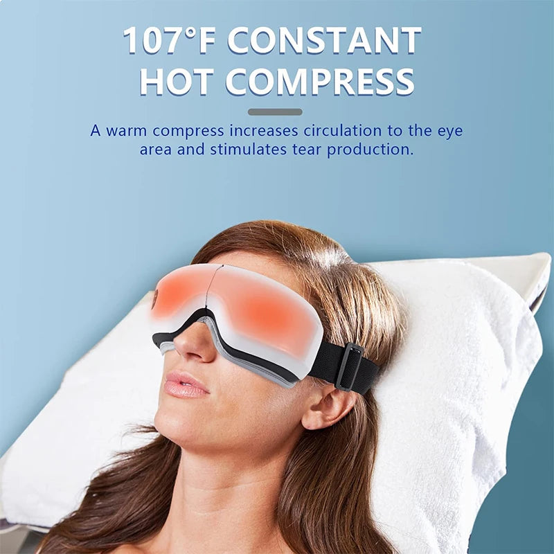 Masajeador de Ojos con Vibración y Calor, Baja Frecuencia, para Mujer