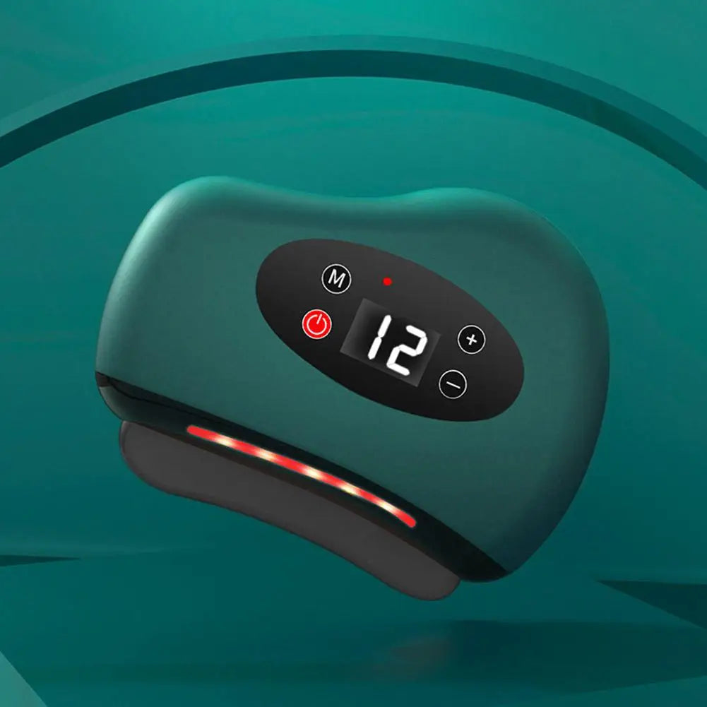 Masajeador Eléctrico Guasha con Compresa Caliente para Ojos, Rostro y Cuello