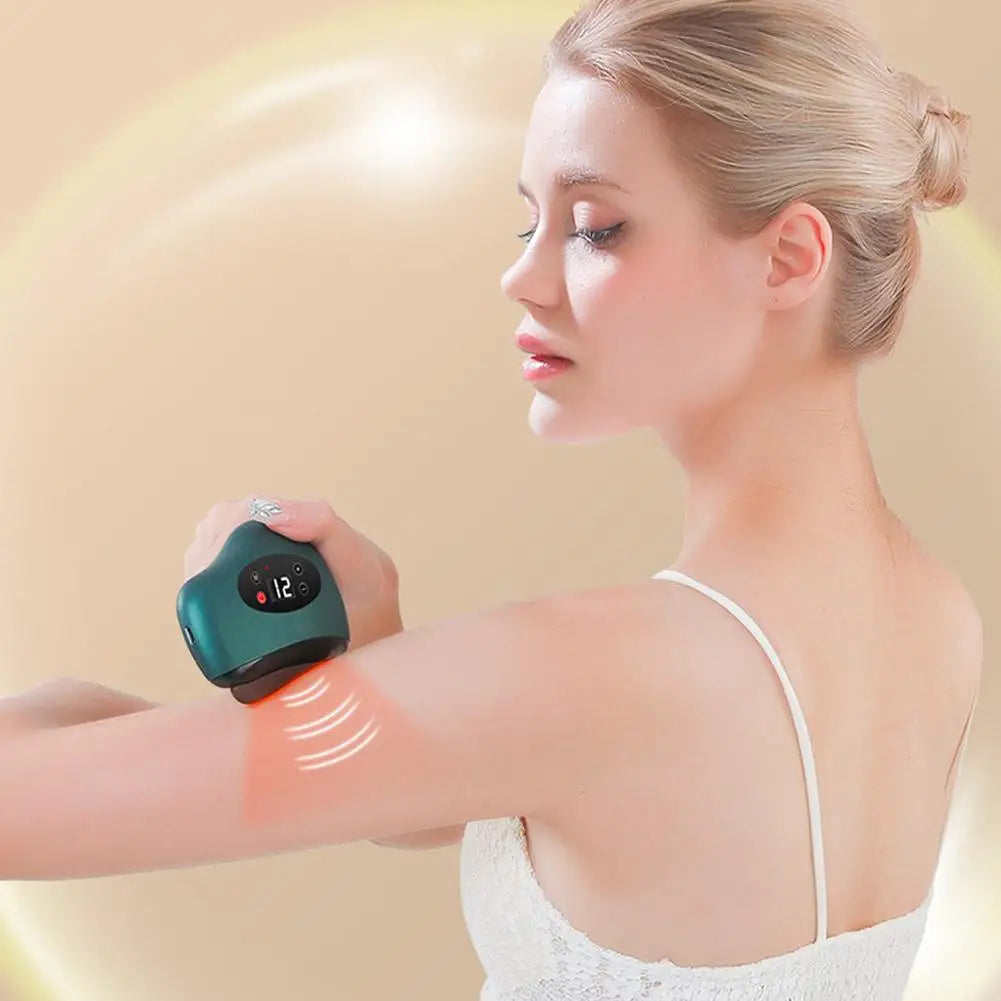 Masajeador Eléctrico Guasha con Compresa Caliente para Ojos, Rostro y Cuello