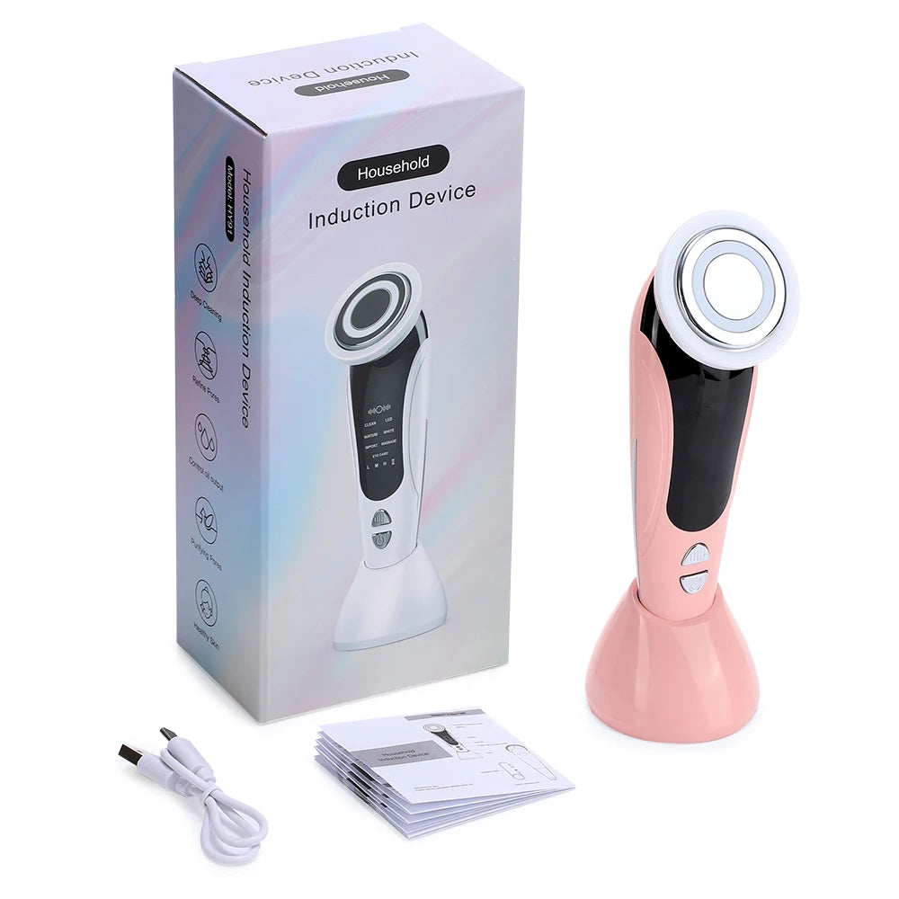 Masajeador Facial 7 en 1 con EMS y Luz LED
