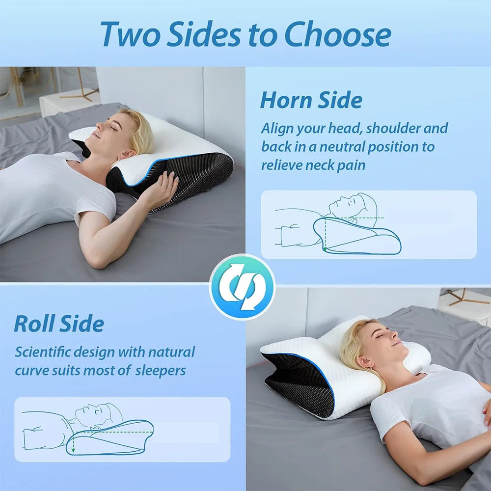 Almohada Cervical Mariposa de Espuma Viscoelástica de Memoria