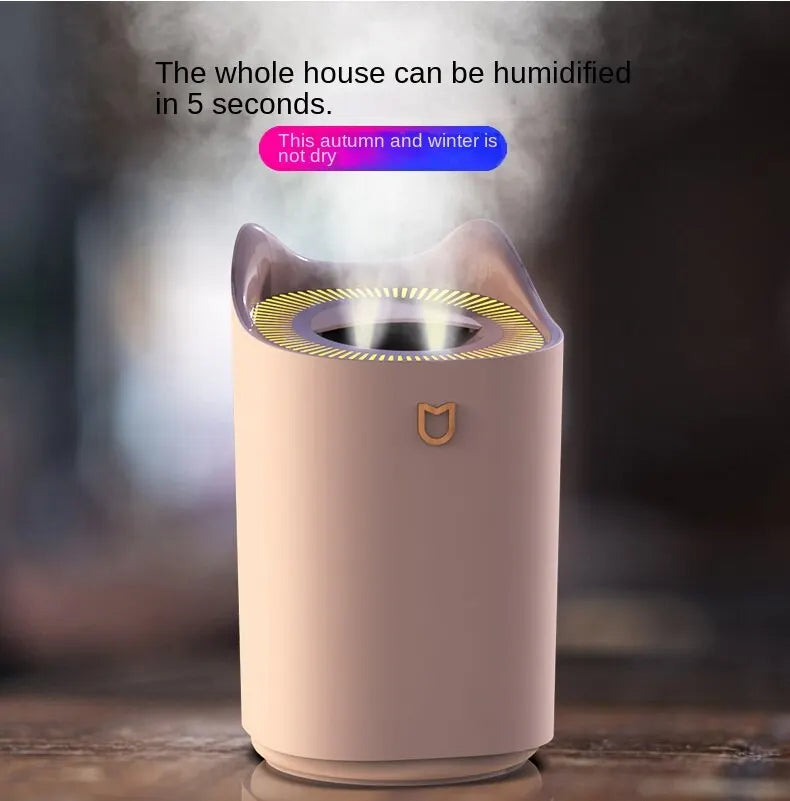 Humidificador de Doble Chorro 3000ml, Aroma y Vapor Frío