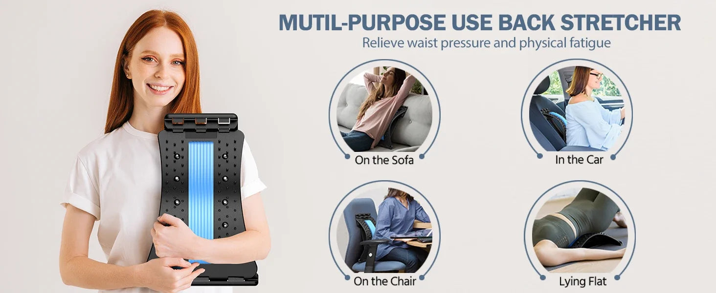 Estirador de Espalda para Masaje y Relajación Muscular, Soporte Lumbar