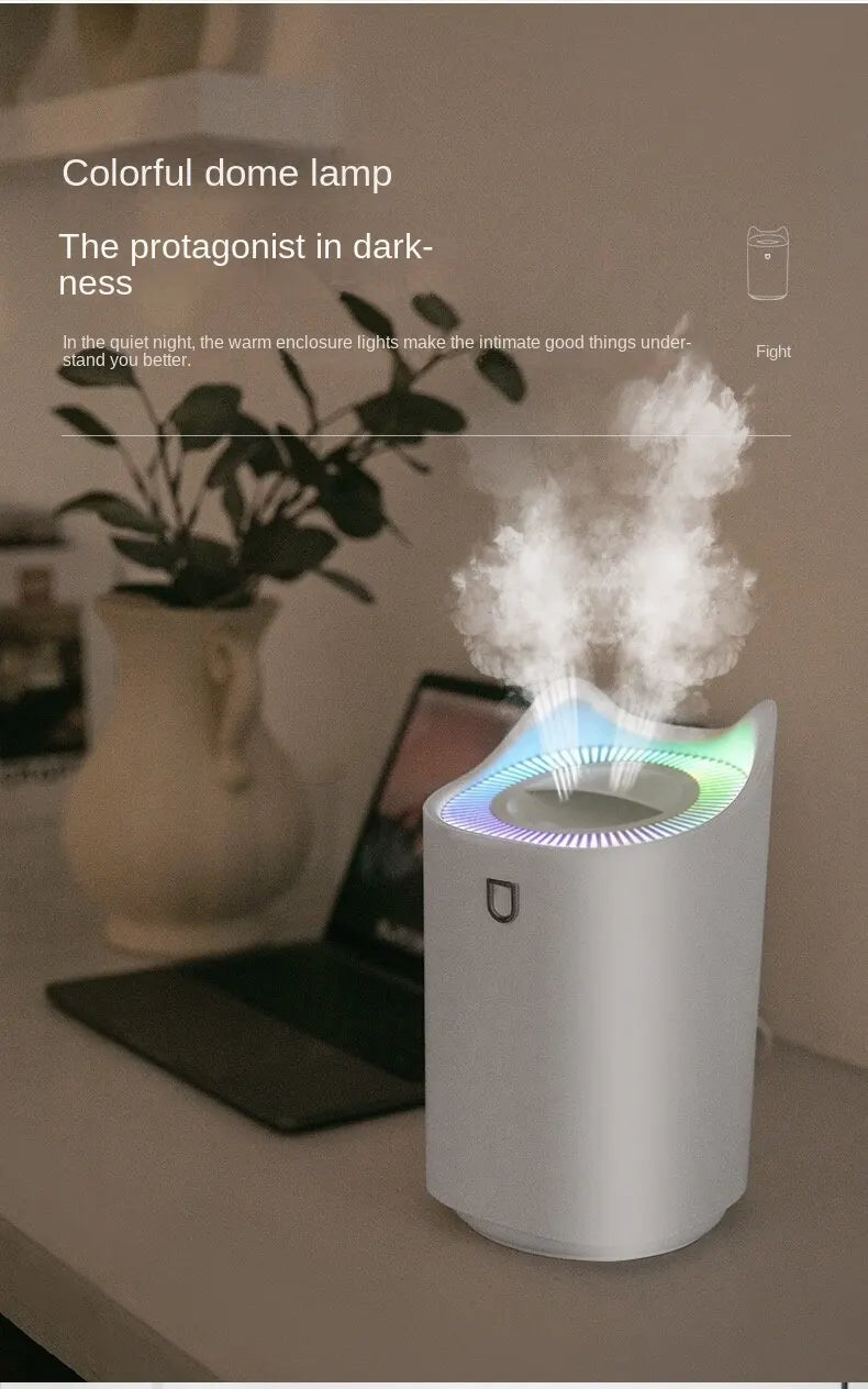 Humidificador de Doble Chorro 3000ml, Aroma y Vapor Frío