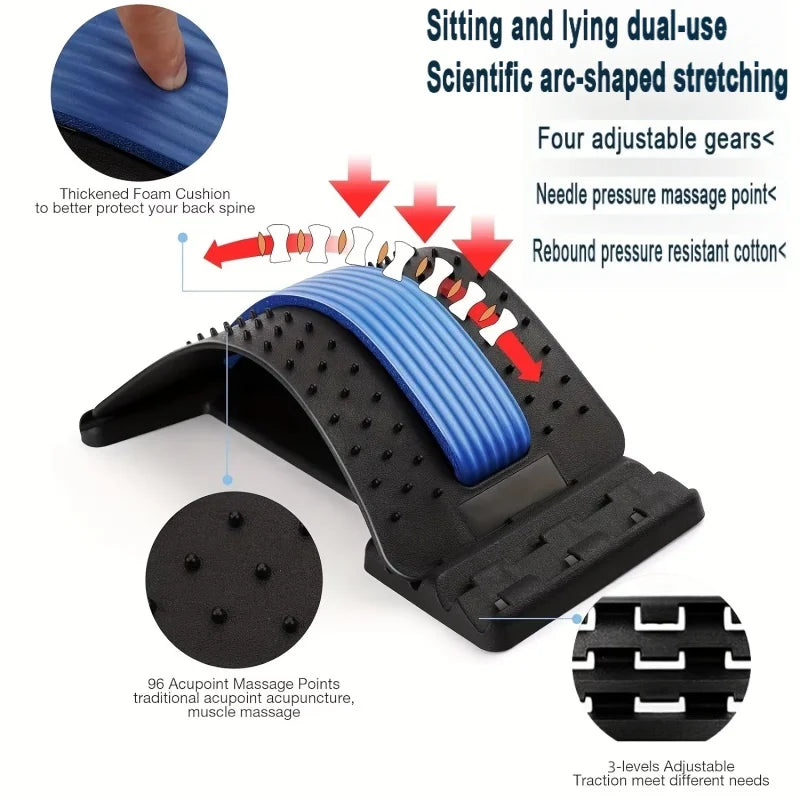 Estirador de Espalda para Masaje y Relajación Muscular, Soporte Lumbar