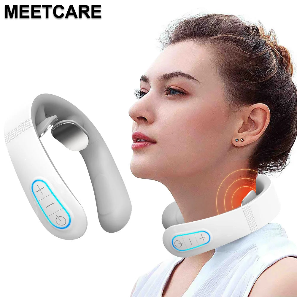 Masajeador de Cuello Eléctrico con Pulsos TENS, Alivio de Dolor Cervical