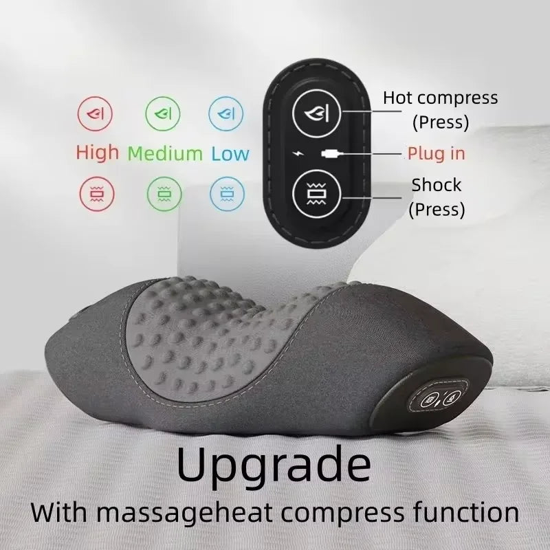 Masajeador Lumbar con Tracción y Calor, Soporte para Columna